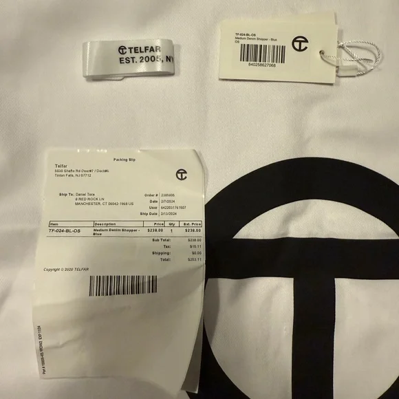 Telfar Medium Denim Tote Bag - Picture 12 of 12